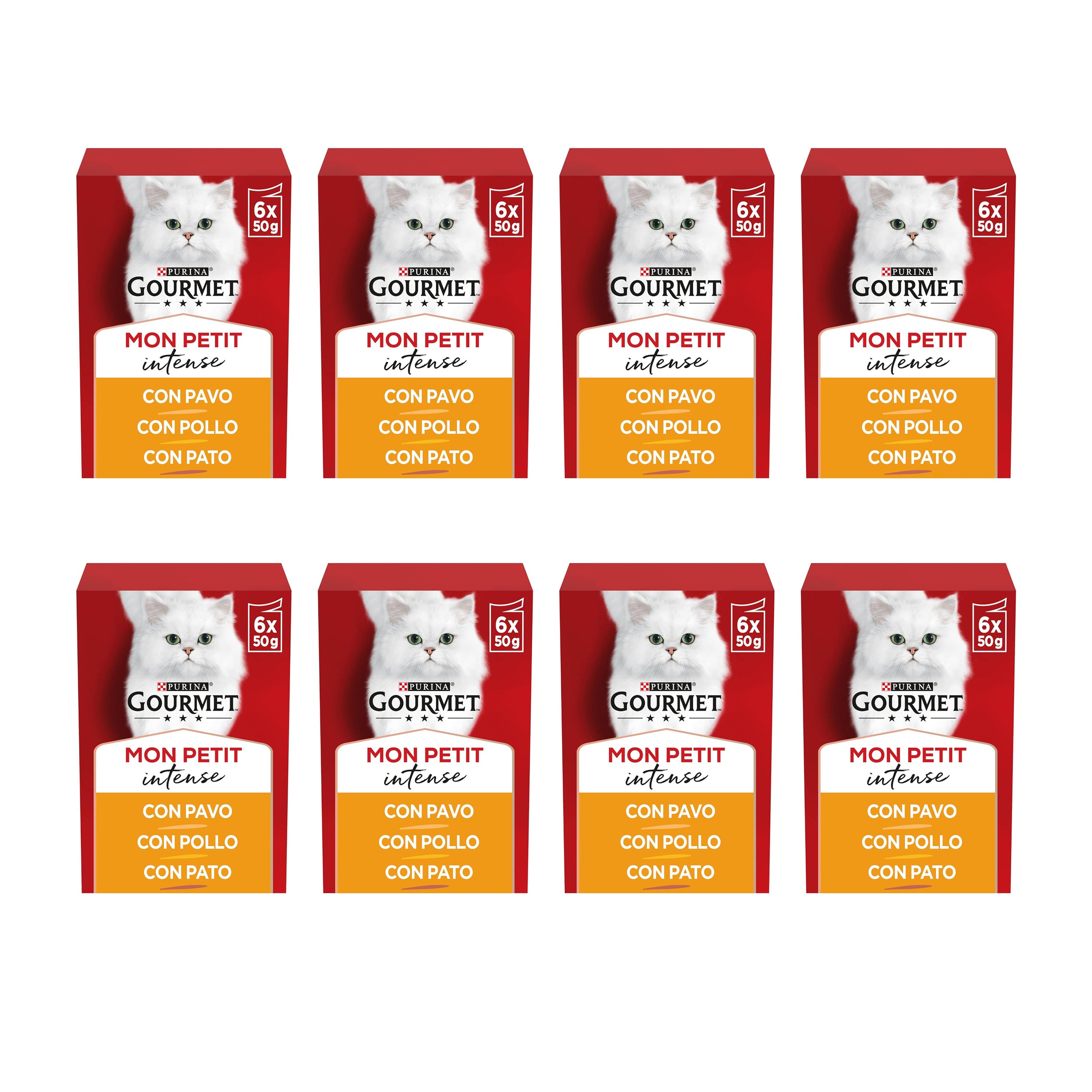PURINA® GOURMET® MON PETIT Selección de Aves (Pollo, Pato, Pavo) - Pack Grande de 8, Total 48 Sobres de 50g